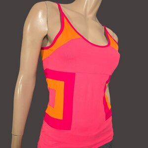 Vintage Karen Millen Activewear Tank Top Size S Colorblock Y2K 2000s Athleisure